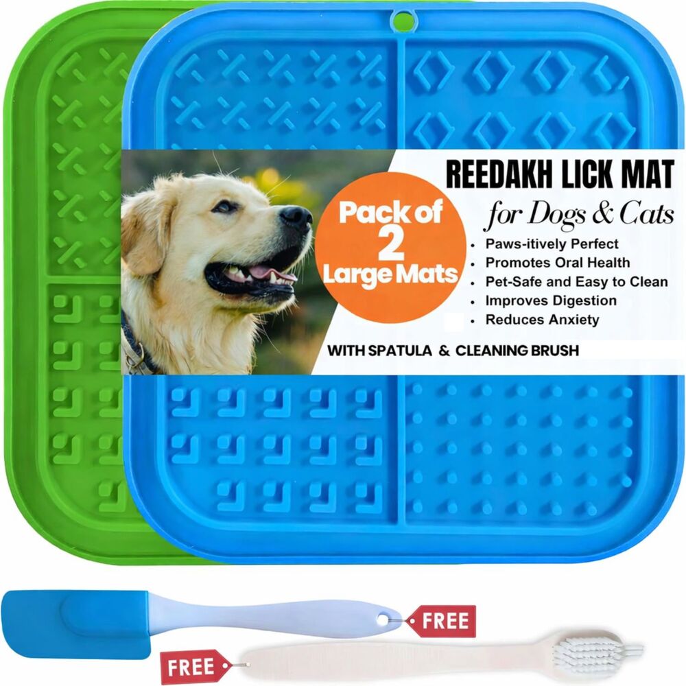 Licking Mats for Dogs and Cats, Slow Feeder Lick Pad w Suction Cups for Dog